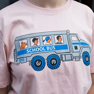 Футболка Barking Store Скулбас X пепельно-розовая мужская