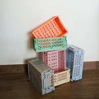 Пластиковые складные боксы 25х15 см (разные цвета)