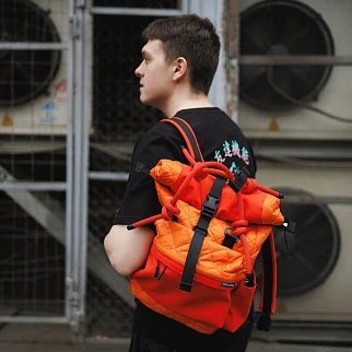 Рюкзак-роллтоп Domashka дутый оранжевый