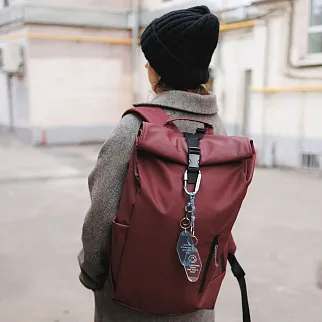 Рюкзак роллтоп Friend Function прорезиненный бордовый