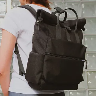 Рюкзак-роллтоп Domashka черная кордура