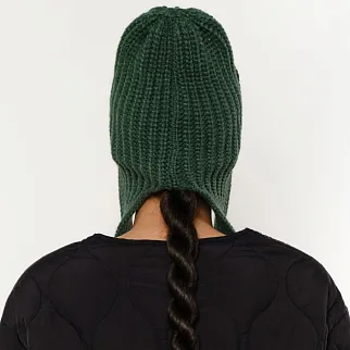 Ушанка UNU вязаная зелёная