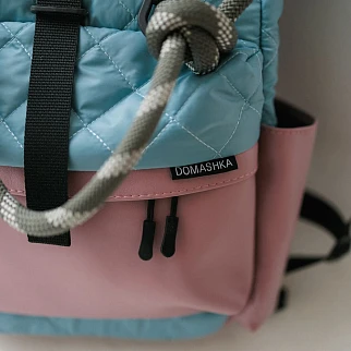 Рюкзак-роллтоп Domashka дутый розово-голубой