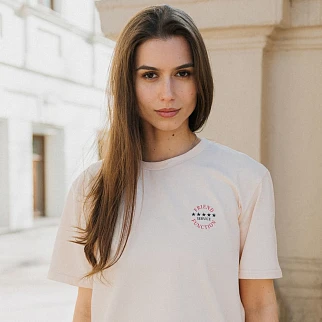 Футболка Friend Function Кот с Лапшой молочная оверсайз