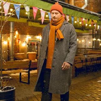 Шерстяной шарф Friend Function терракотовый