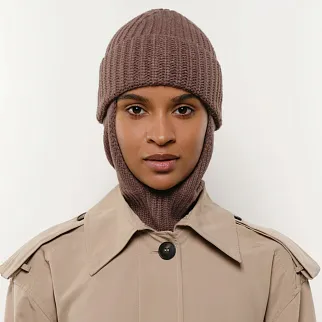 Шапка-балаклава UNU вязаная коричневая