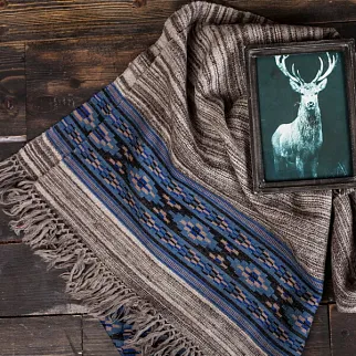 Большой шерстяной шарф Grey Melange Forest Folk