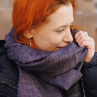 Большой шерстяной шарф Dusty lilac