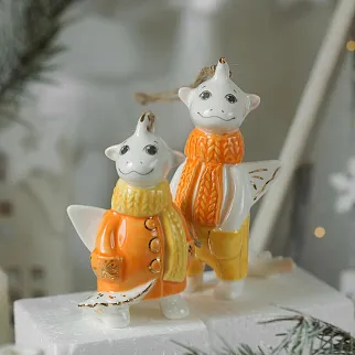 Керамическая ёлочная игрушка Дракоши парочка