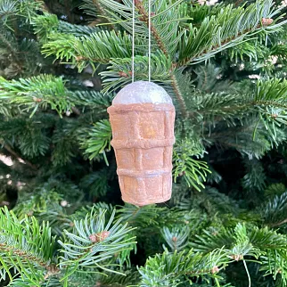 Ватная елочная игрушка - Мороженое