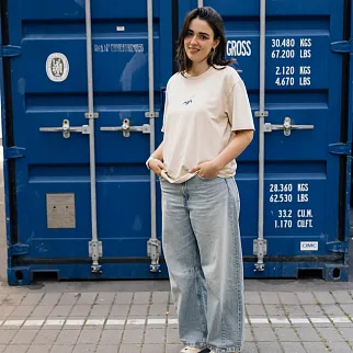 Футболка Friend Function Los Animales бежевая оверсайз