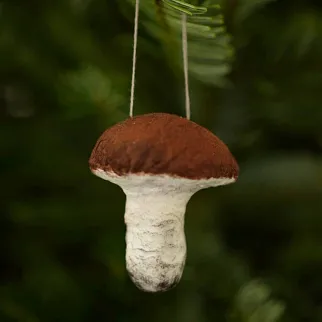 Ватная елочная игрушка - набор разных грибочков (4 шт.)