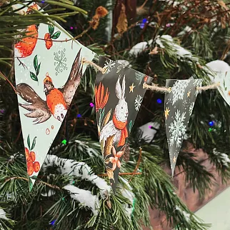 Новогодняя гирлянда Подписные Издания треугольная