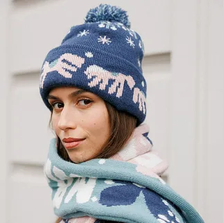 Шапка с помпоном Friend Function с коняшками