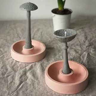 Бетонный подсвечник Unification Love персиковый