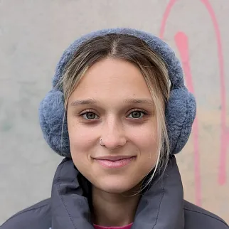 Теплые наушники серые