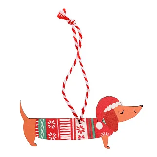 Деревянное украшение для ёлки Такса REX