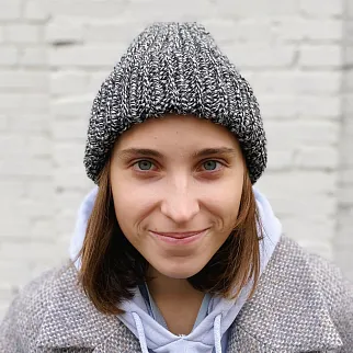 Вязаная шапка KUKA серый меланж