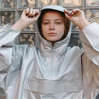 Рипстоп пончо SHU серебристое