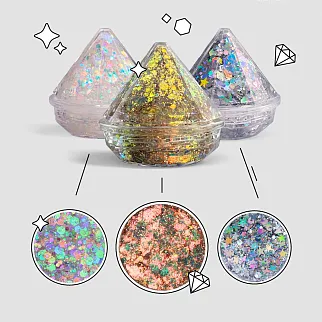 Набор самоклеящихся глиттеров Тайна Shiny Band 3 шт