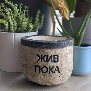 Керамический горшок Жив пока