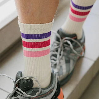 Носки Friend Function комфортные линии фиолетовый-малиновый-розовый 40-46