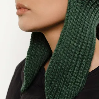 Ушанка UNU вязаная зелёная