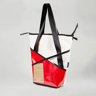 Шоппер Человек и Пароход x 99recycle красный