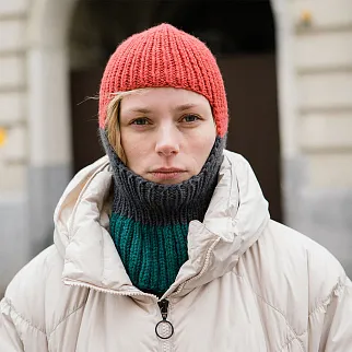 Балаклава Friend Function трехцветная коралл-графит-бирюза