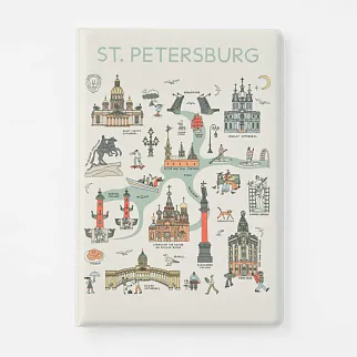 Обложка для паспорта Подписные Издания «Туристическая карта Петербурга»