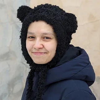 Шапка с ушками CHECK YA HEAD шерстяная черная 2358