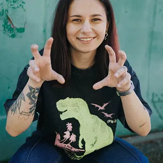 Футболка черная Nikita Gruzovik Dino Lovers Club