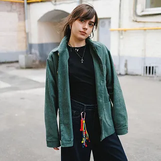 Рубашка вельветовая Friend Function зеленая