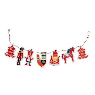 Деревянная новогодняя гирлянда REX