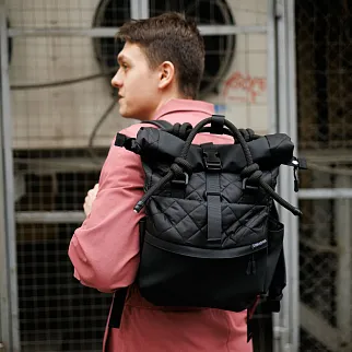 Рюкзак-роллтоп Domashka дутый черный