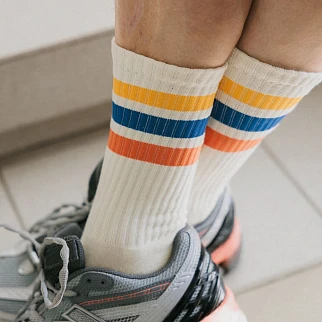 Носки Friend Function комфортные линии желтый-синий-оранжевый 40-46
