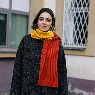 Вязаный шарф Friend Function Оранжевый