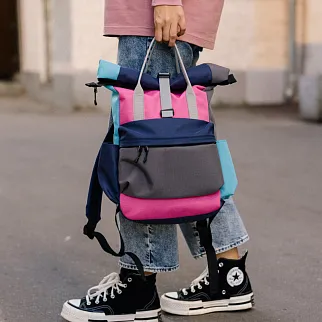 Рюкзак-роллтоп Friend Function розово-синий