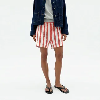 Шорты Thinking Mu Red Maxi Stripes Geranio