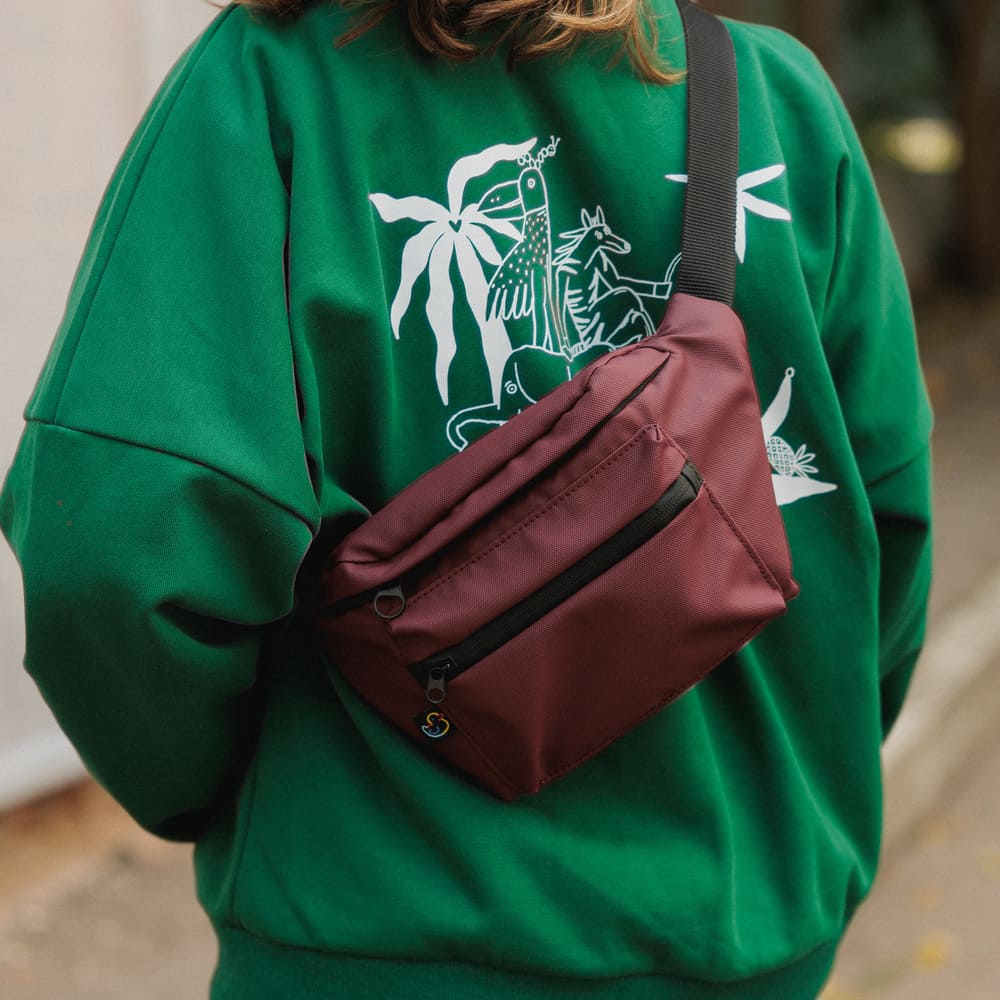 Сумка Friend Function большая хорошая прорезиненная (бордовая) - фото 5