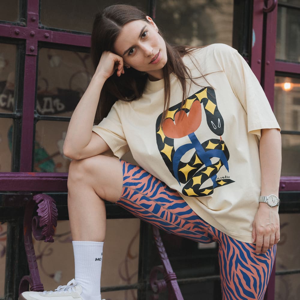 Футболка Bask In The Sun ANACONDA cream