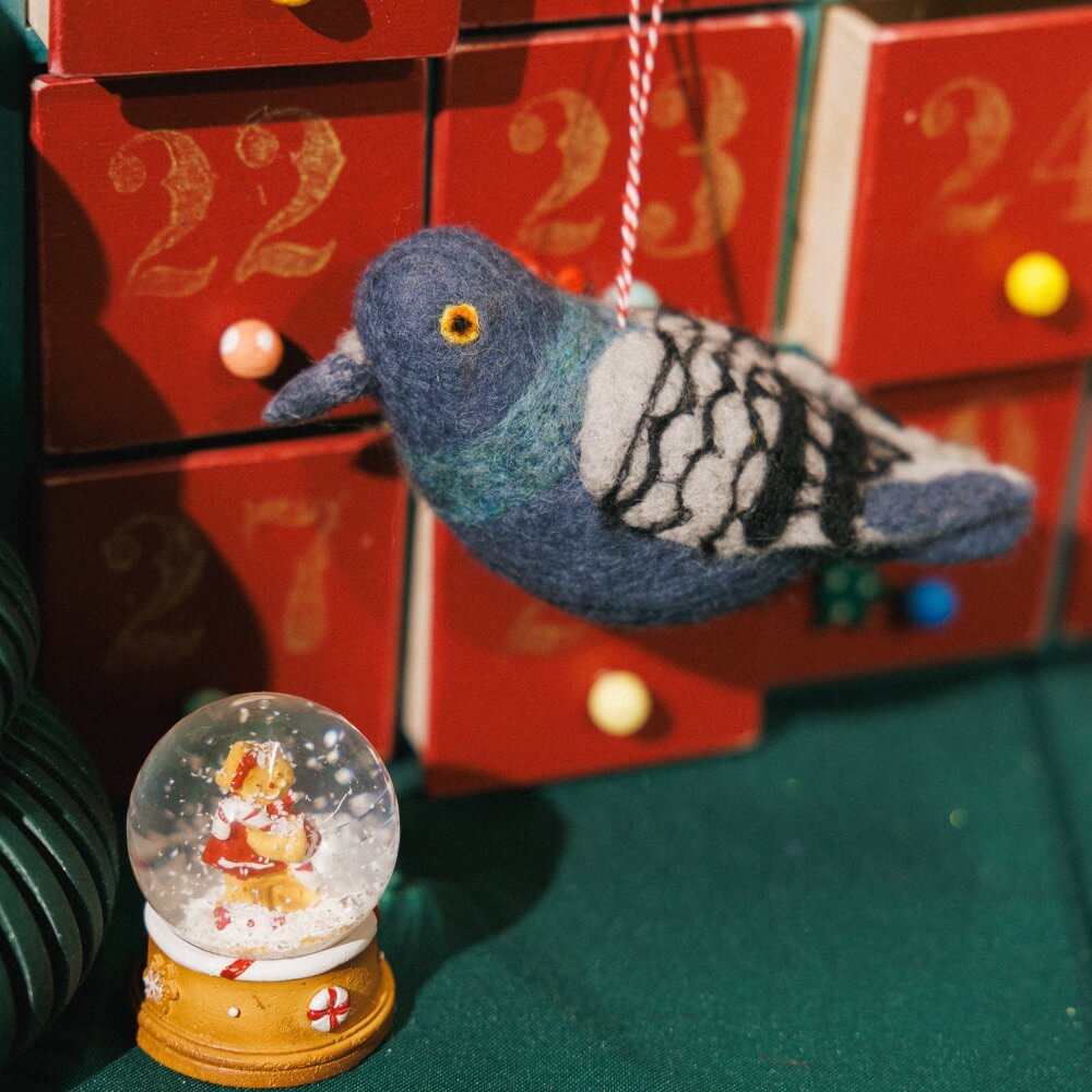 Игрушка на елку из шерсти Голубь - фото 3