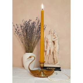 Классическая столовая свеча из пчелиного воска - набор 5 шт