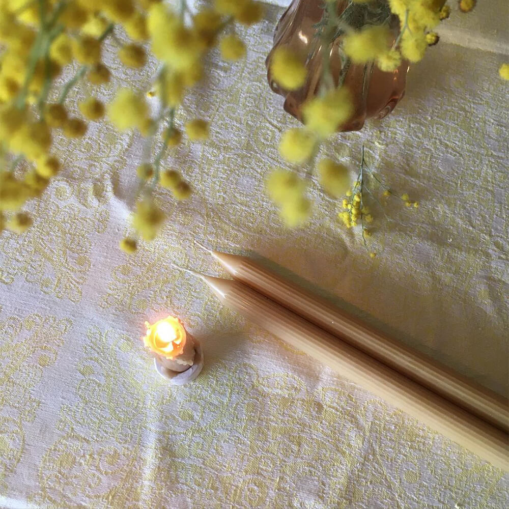 Рифленая столовая свеча из пчелиного воска - набор 5 шт - фото 11