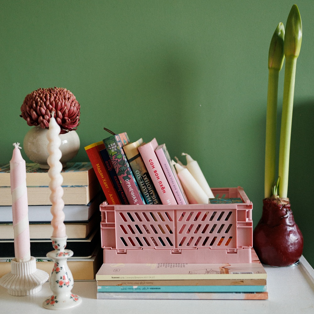 Пластиковые складные боксы 25х15 см (разные цвета) - фото 1