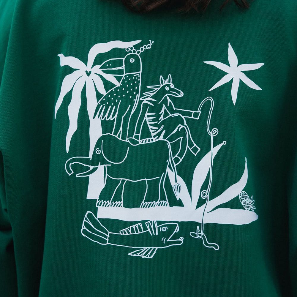 Свитшот Friend Function Los Animales зеленый оверсайз