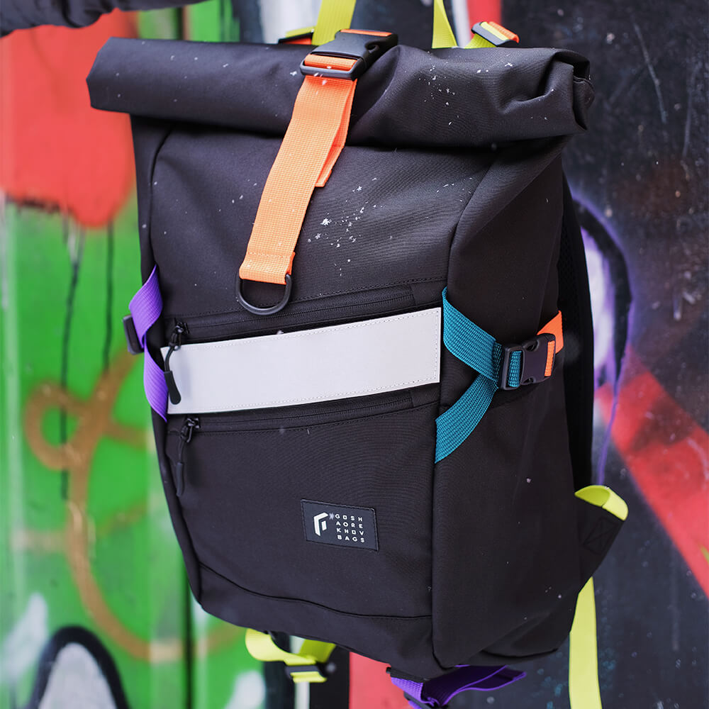 Рюкзак GO Technic Rolltop M черный-цветной - фото 10