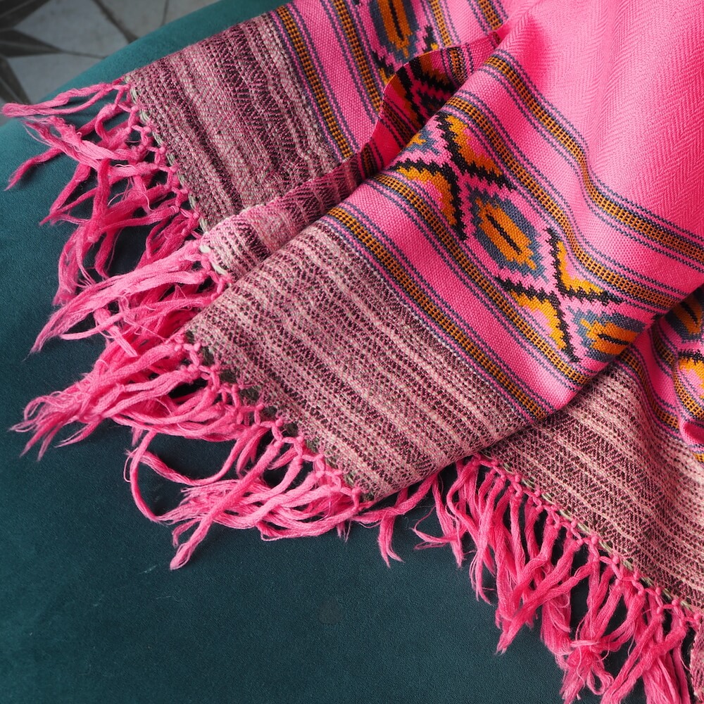 Большой шерстяной шарф Neon Pink Folk - фото 2