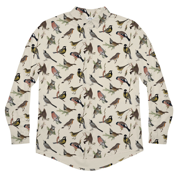 Рубашка Dedicated Dorothea Autumn Birds Off-White женская - фото 4