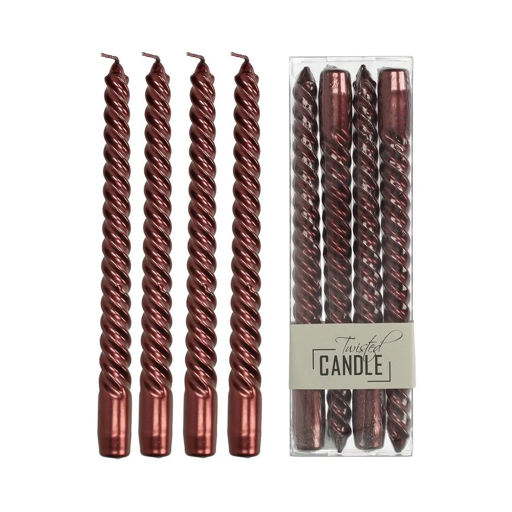 Свеча Kersten Twister Burgundy - набор 4 шт